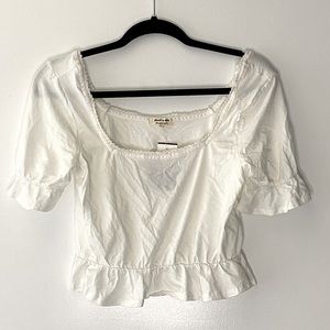 White Ruffle Top